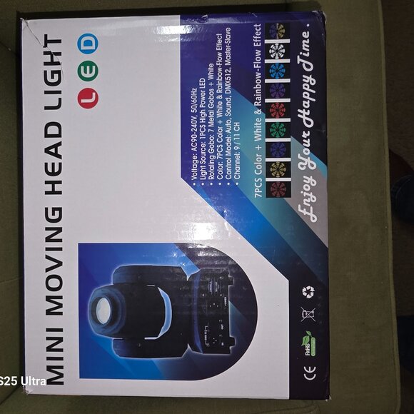 (2 Packs) LED Moving Head Light Mini 30W DJ Moving Head GOBO Light with 8 Gobos - Picture 1 of 3